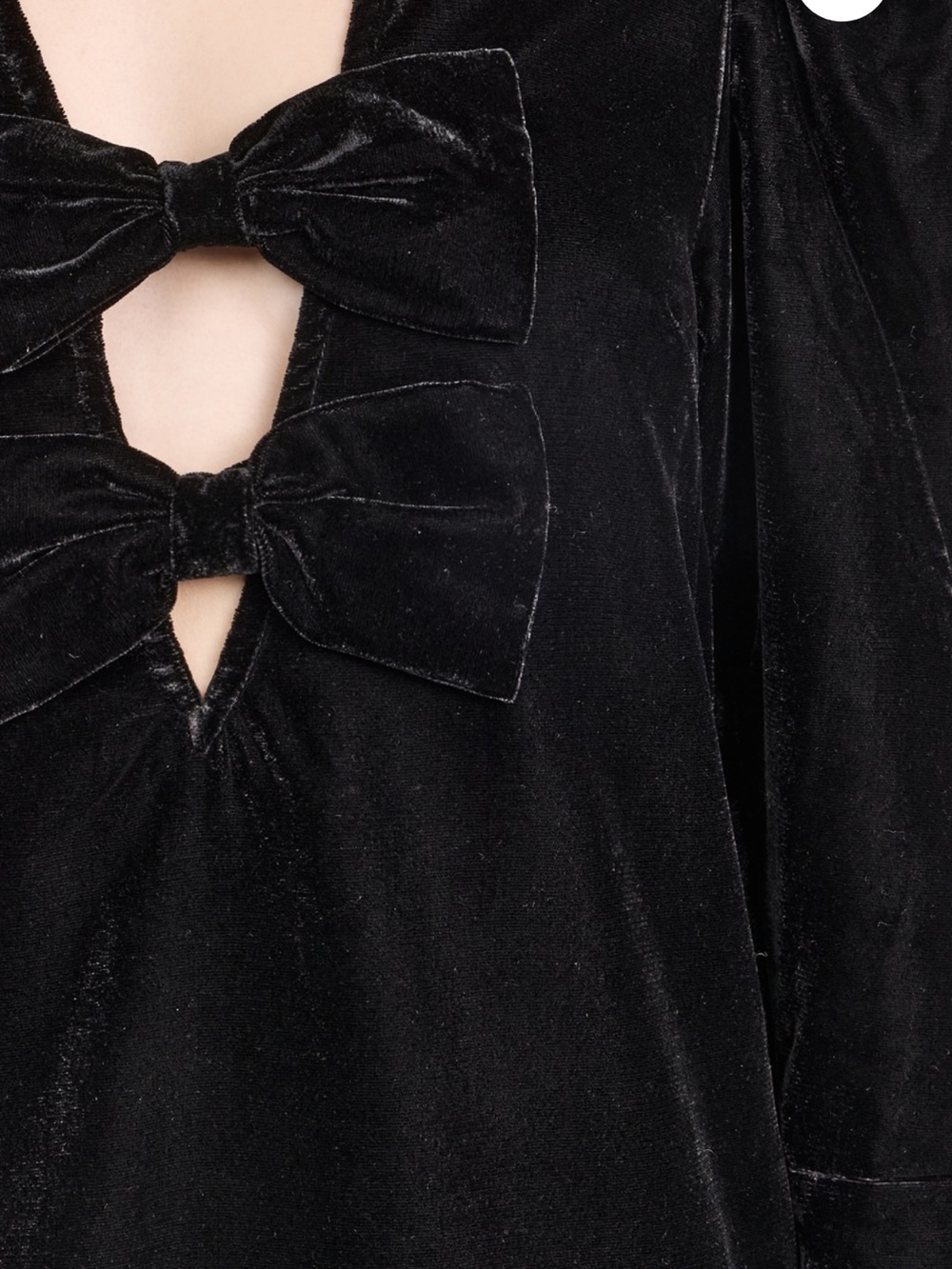 Sea Black Velvet V-Neck Midi Dress with Bow Cutouts - Picture 5 of 8
